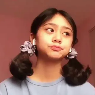 🌷 gadis, potret, anak, remaja, gaya rambut, ikat rambut, kuncir dua whatsapp sticker