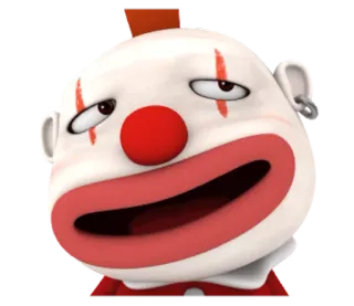 😬 Клоун, Персонаж, Мультфильм, Выражение лица telegram sticker