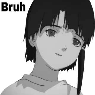 😏 Bruh Anime, Fille, Mème, Bruh, Expression, Mignon whatsapp sticker