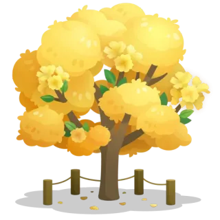 🌳 boom, geel, natuur, plant, hek telegram sticker