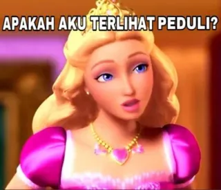 🧘‍♂ Barbie APAKAH AKU TERLIHAT PEDULI? Barbie, Meme, Indonesio, Actitud, Sarcástico, Princesa telegram sticker