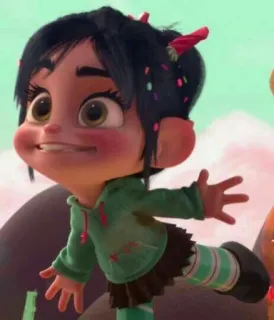 👀 Vanellope von Schweetz Wreck-It Ralph Cartoon, Figur, Vanellope, Süß, Mädchen, Ralph reichts whatsapp sticker