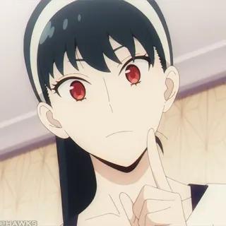 🗡 Yor Forger Spy x Family Anime, Yor Forger, Spy x Family, Karakter, Wanita, Mata merah, Rambut hitam telegram sticker
