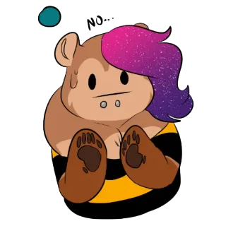 ☹ NO-. urso, fofo, desenho animado, animal, negativo telegram sticker