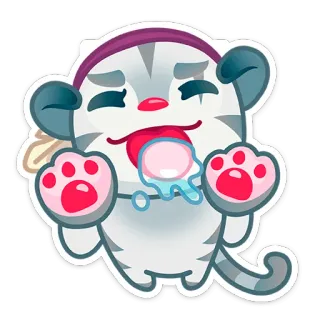🐾 kucing, binatang, stiker, kartun, lucu, senang telegram sticker