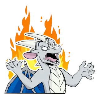 🤬 龙, 火, 卡通, 愤怒 whatsapp sticker