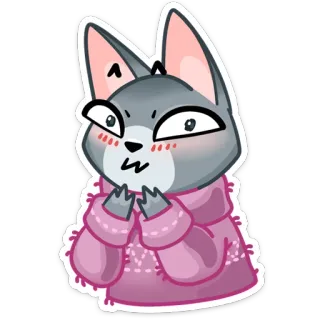 🙂 кот, животное, свитер, милый, мультфильм, каваий, румянец telegram sticker