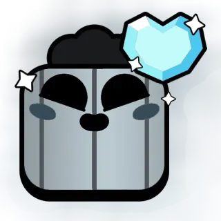 ❤️ mignon, coeur, argent, dessin animé, gemme telegram sticker