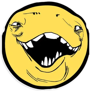 🌝 meme, funny, laughing, rageface, yellow, trollface whatsapp sticker