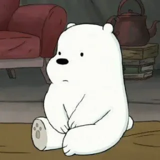 ☹ Ice Bear We Bare Bears Glace ours, We Bare Bears, Dessin animé, Mignon, Ours, Ours polaire telegram sticker