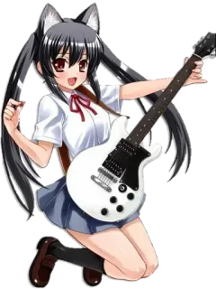 😍 Anime, Guitare, Musique, Catgirl, Kawaii whatsapp sticker