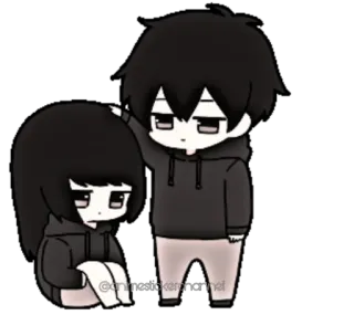 🥰 @animestickerchannel อนิเมะ, จิบิ, คู่รัก, สติกเกอร์, น่ารัก telegram sticker