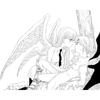 💕 Anime, Flügel, Paar, Romantik telegram sticker
