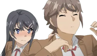 😖 anime, couple, cartoon, blush, school uniform telegram sticker