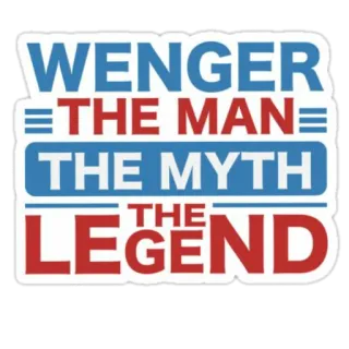 🖋 Arsene Wenger WENGER
THE MAN
THE MYTH
THE LEGEND soccer, sports, football, legend, myth, man telegram sticker
