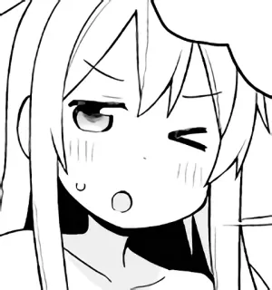 😑 anime, manga, cartoon, girl, facial expression, wink whatsapp sticker