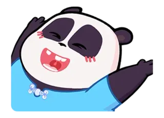 🐼 Panda, Dibujos animados, Feliz, Mono whatsapp sticker