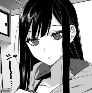 ▪️ Anime, Manga, Mädchen, Schwarze Haare, Cartoon telegram sticker