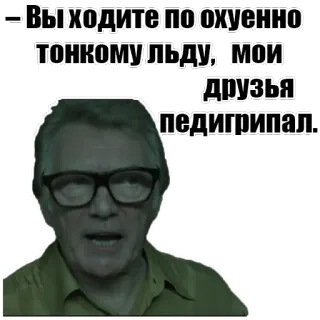 🐾 Выходите по охуенно тонкому льду, мои друзья педигрипал. whatsapp sticker