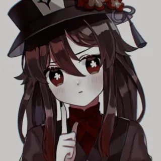 🍎 Hu Tao Genshin Impact Anime, Gra, Genshin Impact, Hu Tao, Kapelusz, słodkie telegram sticker