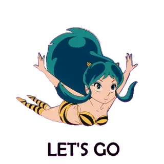 🏎 Lum Urusei Yatsura LET'S GO ลามู, อนิเมะ, Urusei Yatsura, บิน telegram sticker
