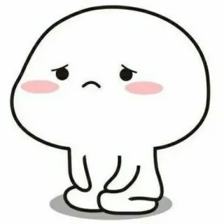 😕 süß, traurig, einsam, Cartoon, minimalistisch telegram sticker