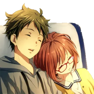 💤 anime, couple, sleeping, romance, love, friends whatsapp sticker