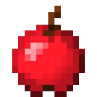 🍎 apple, pixel art, red, fruit, game telegram sticker