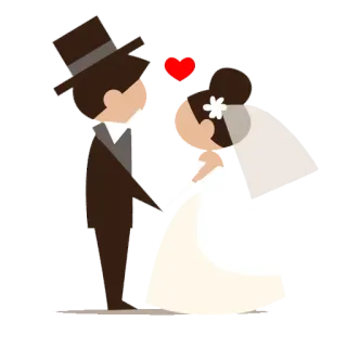 ✳️ 結婚式, 花嫁, 花婿, 愛, カップル telegram sticker