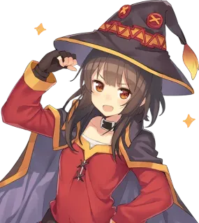 💪 Megumin Konosuba Аниме, Девушка, Магия, Волшебник, Фэнтези, Персонаж, Милый, Megumin telegram sticker