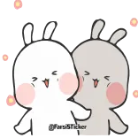 🤩 @FarsiSticker зайчик, милый, стикер, животное, мультфильм, эмодзи, каваи telegram sticker