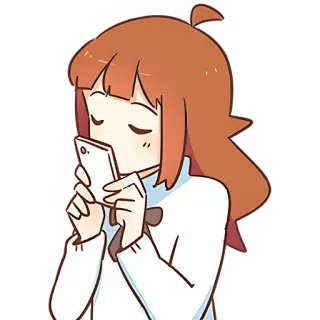 ☺️ 만화, 소녀, 전화, 일러스트, 스티커 telegram sticker