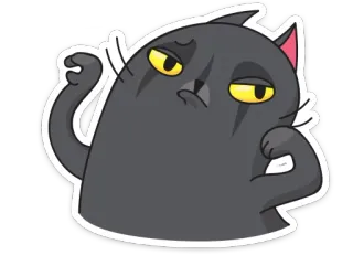 😑 кот, мультфильм, животное, стикер, скучающий, выражение telegram sticker