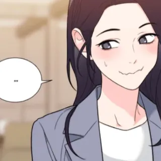 😽 ... 여자, 애니메이션, 만화, 캐릭터, 사무실, 말풍선, 생각 telegram sticker
