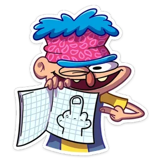 🖕 doigt d'honneur, geste obscène, dessin animé, insultant, dessin, impoli telegram sticker