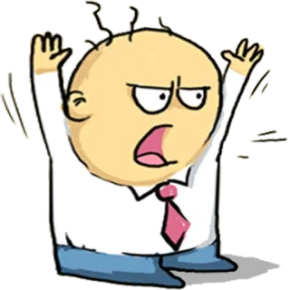 😠 การ์ตูน, โกรธ, พนักงานออฟฟิศ, หงุดหงิด, หงุดหงิดใจ, เสียใจ telegram sticker