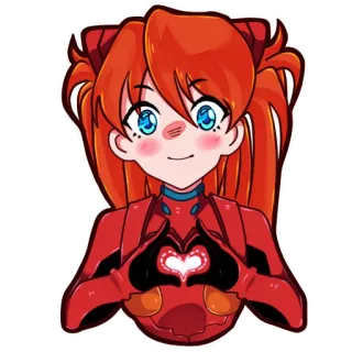 ❤️ Asuka Langley Soryu Neon Genesis Evangelion Asuka Langley, Anime, Evangelion, Charakter, Fanart, süß, kawaii telegram sticker