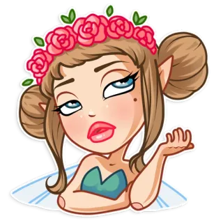 🙄 hada, mujer, rosas, princesa, niña, linda whatsapp sticker