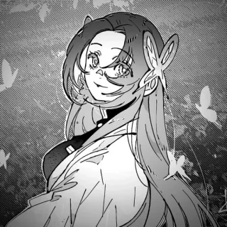 🌸 Shinobu Kocho Demon Slayer Anime, Manga, Demon Slayer, Shinobu Kocho, Kupu-kupu, Karakter whatsapp sticker
