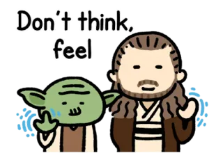 🧘‍♂️ Yoda Don't think, feel star wars, jedi, film, citazione telegram sticker