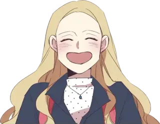 😄 Аниме, Мультфильм, Женщина, Улыбка, Милый, Счастливый telegram sticker