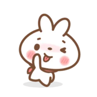 😜 coelho, desenho animado, fofo, piscadela, gesto, ofensivo telegram sticker