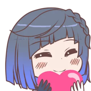 ❤️ anime, girl, heart, cute, cartoon, kawaii whatsapp sticker