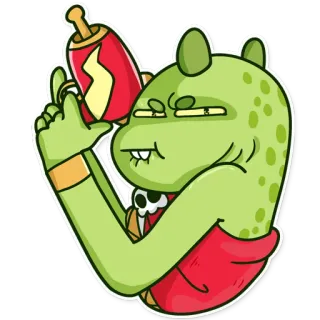 😒 mostro, arma, cartone animato, alieno, spazio telegram sticker