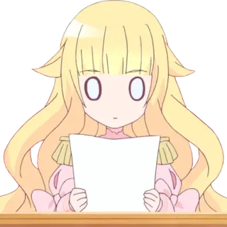 😶 Anime, Cartone animato, Personaggio, Ragazza, Bionda, Carta whatsapp sticker