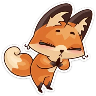😔 lis, zwierzę, słodki, naklejka, kreskówka telegram sticker