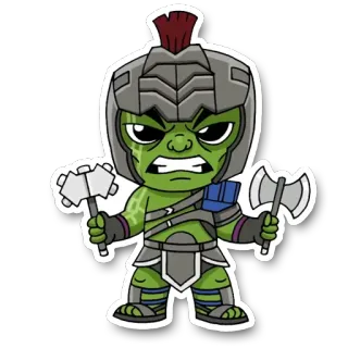 ⚒ Hulk marvel, hulk, gladiator, superhero, comic book, cartoon telegram sticker
