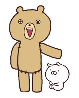 🍥 beer, konijn, schattig, cartoon, dieren, illustratie telegram sticker