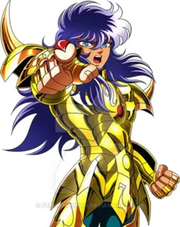 👉 Anime, Saint Seiya, Dibujos animados, Personaje, Armadura dorada whatsapp sticker