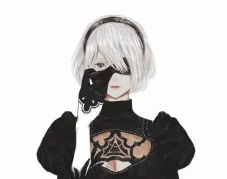 🎨 2B Nier: Automata Anime, Android, Kobieta, Postać, Gra wideo telegram sticker